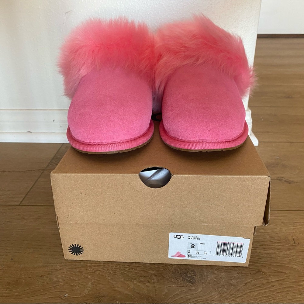 UGG Women's Vibrant Pink Furry Slippers